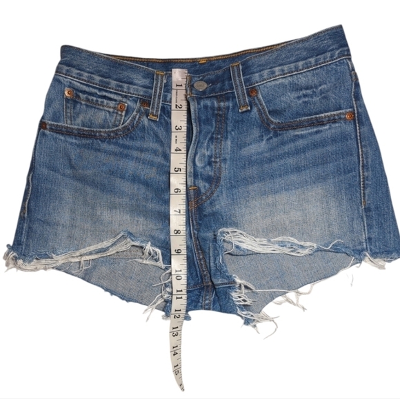 Levi's High Rise Button Fly Cutoff Shorts Size 27 - Picture 5 of 7